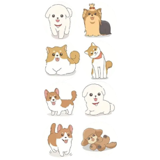 Round Cute Dog Stickers Assorted